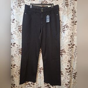 New St John's Bay Wide Leg Black Jeans High-rise 14